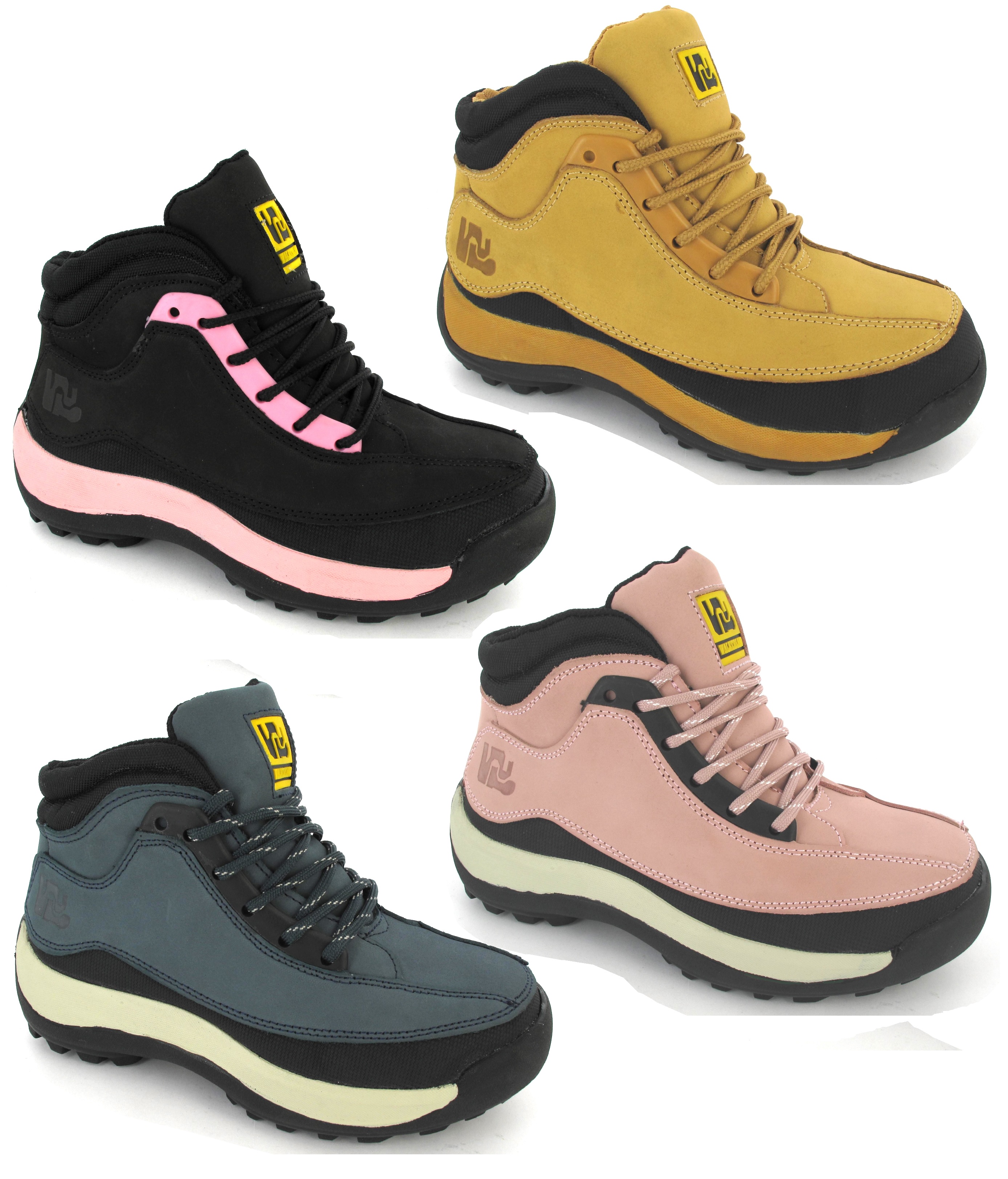 WOMENS LADIES SAFETY TRAINERS LEATHER STEEL TOE CAPS HIKING ANKLE BOOTS